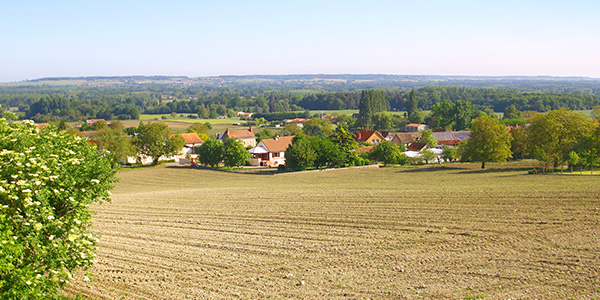 Vue de la campagne de Colombiers