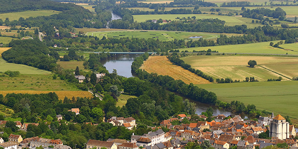 Vue aérienne de La Roche-Posay