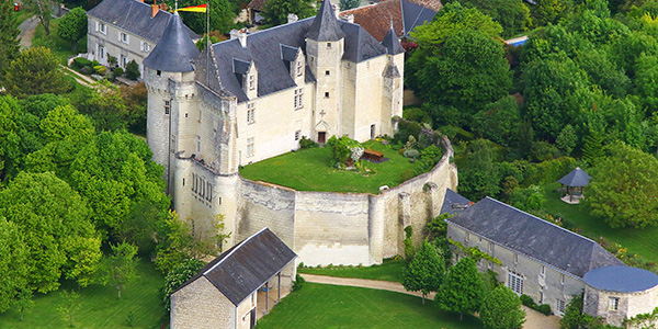 Vue aérienne du château d'Usseau