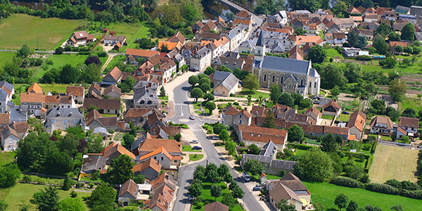 Vue aérienne de Lésigny-sur-Creuse